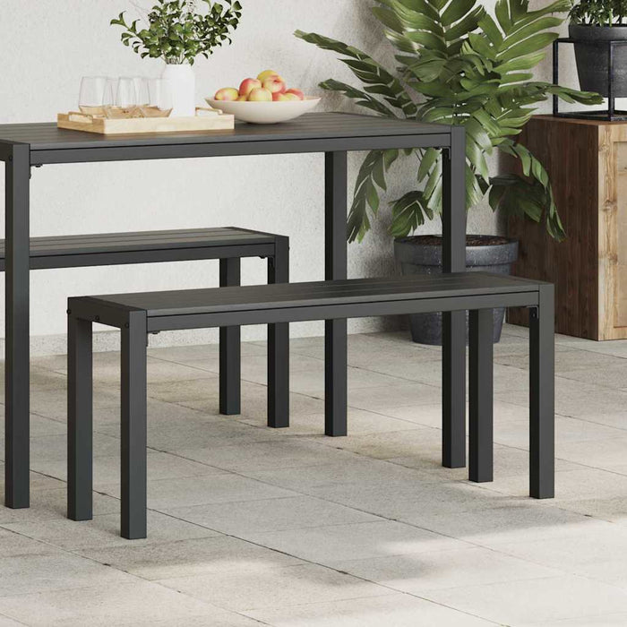 Bancă de grădină Negru 100 x 28 x 45cm Oțel - WALTI WALTI