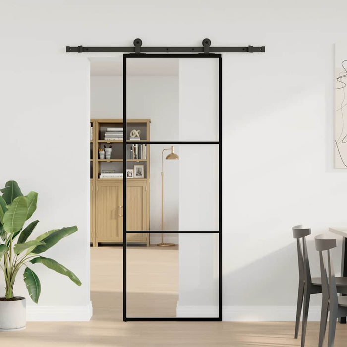 Ușă glisantă cu set feronerie, 76x205 cm, sticlă ESG/aluminiu - WALTI WALTI