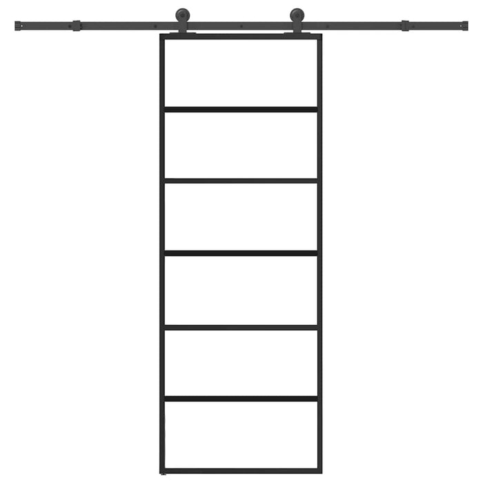 Ușă glisantă cu set feronerie, 76x205 cm, sticlă ESG/aluminiu - WALTI WALTI