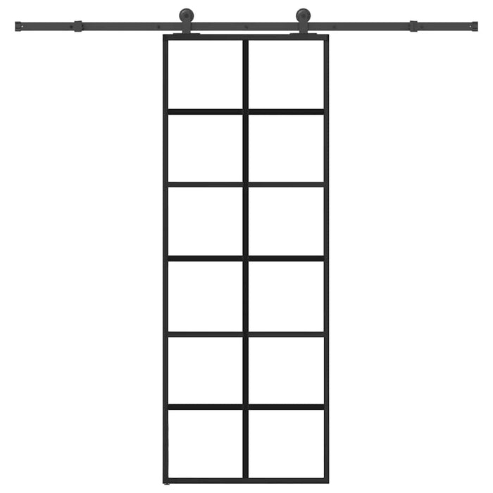 Ușă glisantă cu set feronerie, 76x205 cm, sticlă ESG/aluminiu - WALTI WALTI