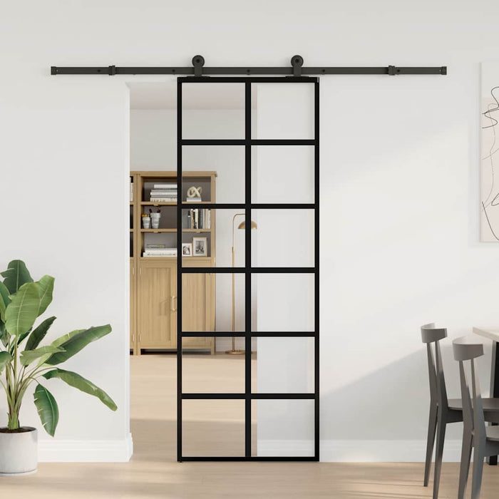 Ușă glisantă cu set feronerie, 76x205 cm, sticlă ESG/aluminiu - WALTI WALTI