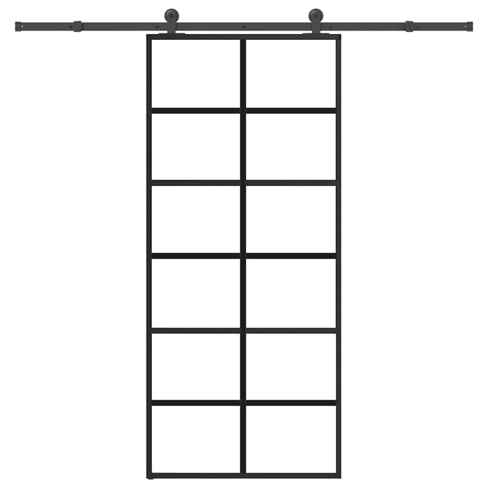 Ușă glisantă cu set feronerie, 90x205 cm, sticlă ESG/aluminiu - WALTI WALTI