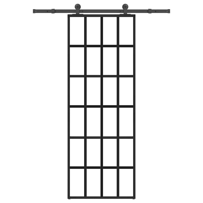 Ușă glisantă cu set feronerie, 76x205 cm, sticlă ESG/aluminiu - WALTI WALTI