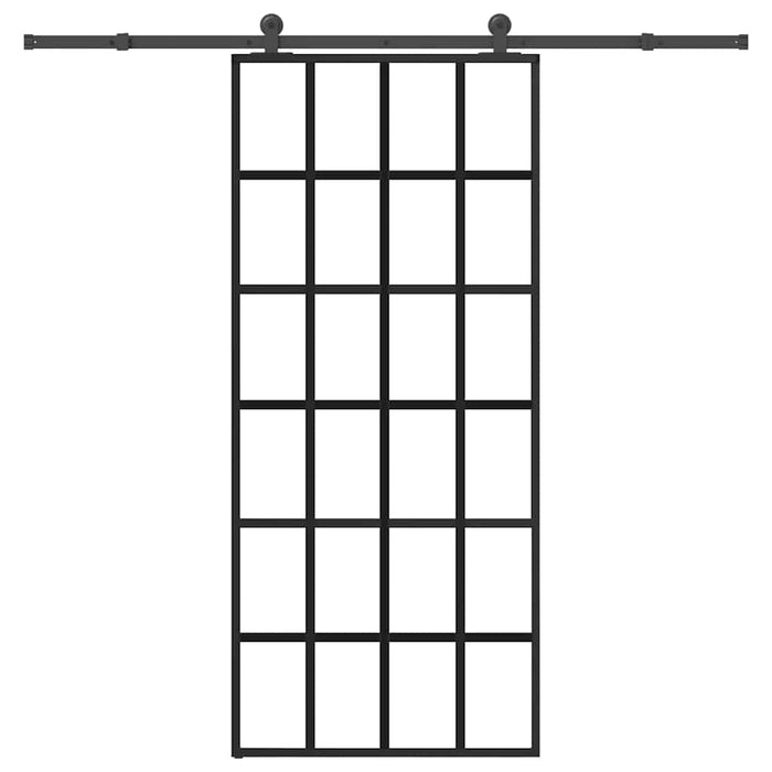 Ușă glisantă cu set feronerie, 90x205 cm, sticlă ESG/aluminiu - WALTI WALTI