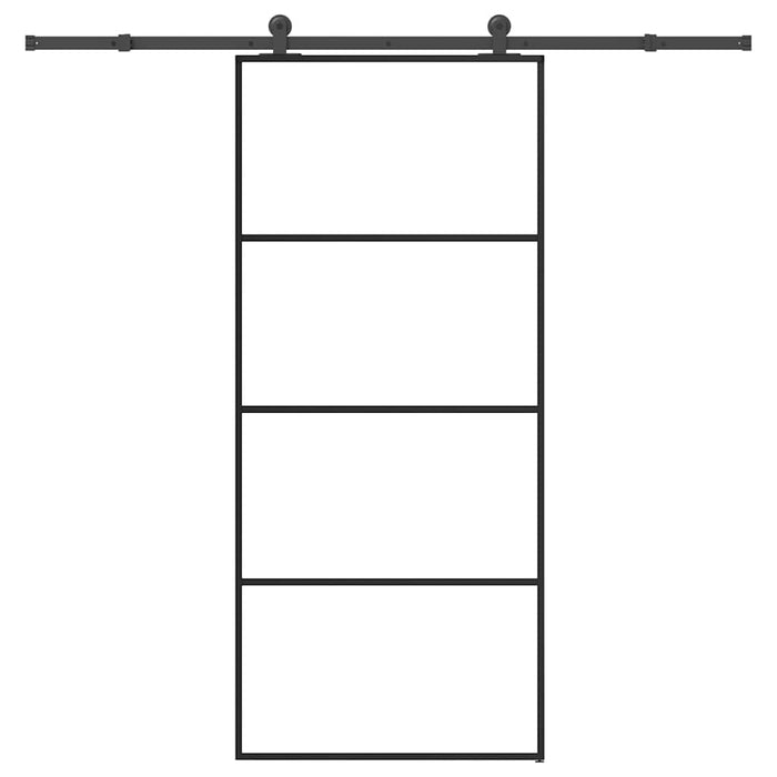 Ușă glisantă cu set feronerie, 90x205 cm, sticlă ESG/aluminiu - WALTI WALTI