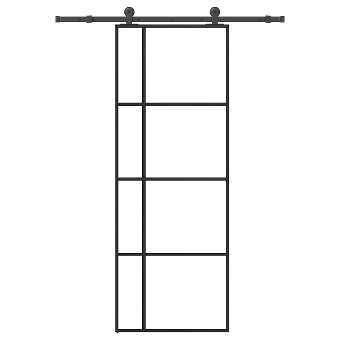 Ușă glisantă cu set feronerie, 76x205 cm, sticlă ESG/aluminiu - WALTI WALTI