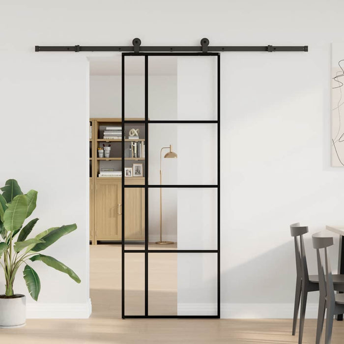 Ușă glisantă cu set feronerie, 76x205 cm, sticlă ESG/aluminiu - WALTI WALTI