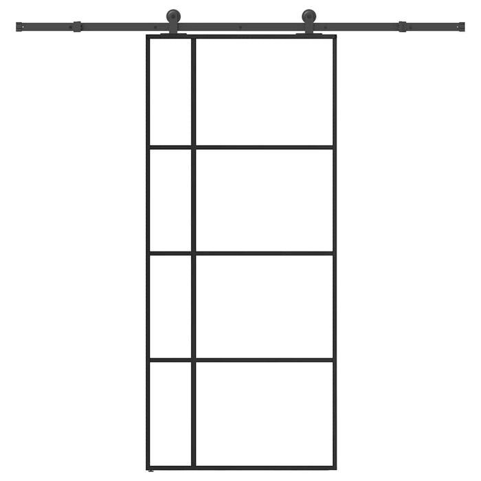 Ușă glisantă cu set feronerie, 90x205 cm, sticlă ESG/aluminiu WALTI