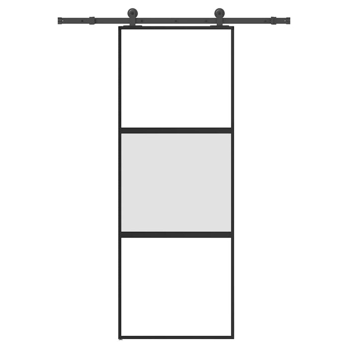Ușă glisantă cu set de feronerie sticlă temperată și aluminiu - WALTI WALTI