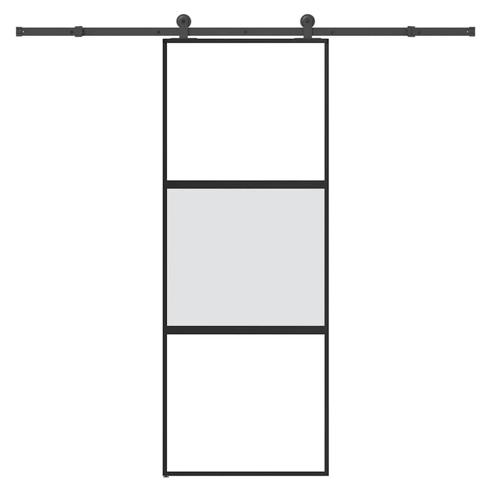 Ușă glisantă cu set de feronerie sticlă temperată și aluminiu - WALTI WALTI