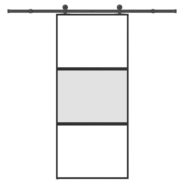 Ușă glisantă cu set de feronerie sticlă temperată și aluminiu - WALTI WALTI