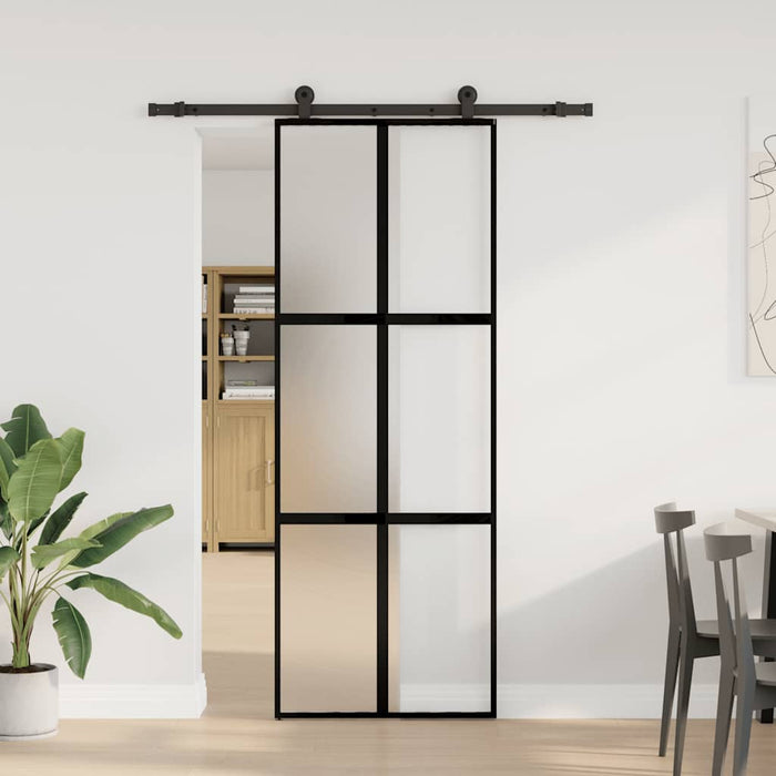 Ușă glisantă cu set de feronerie sticlă temperată și aluminiu - WALTI WALTI