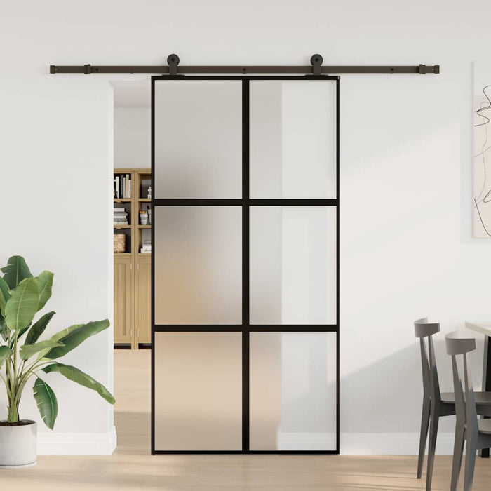 Ușă glisantă cu set de feronerie sticlă temperată și aluminiu - WALTI WALTI