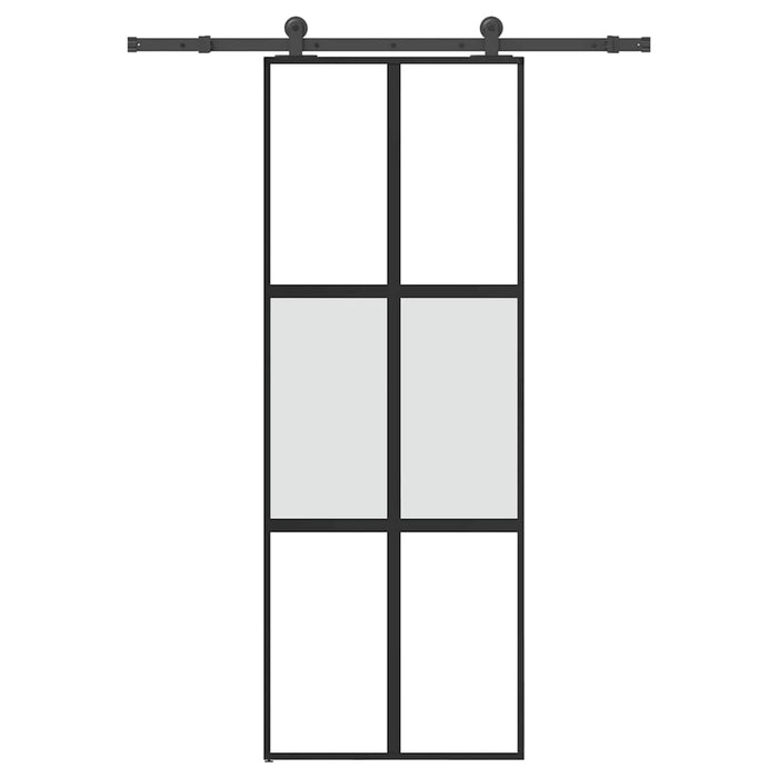 Ușă glisantă cu set de feronerie sticlă temperată și aluminiu - WALTI WALTI