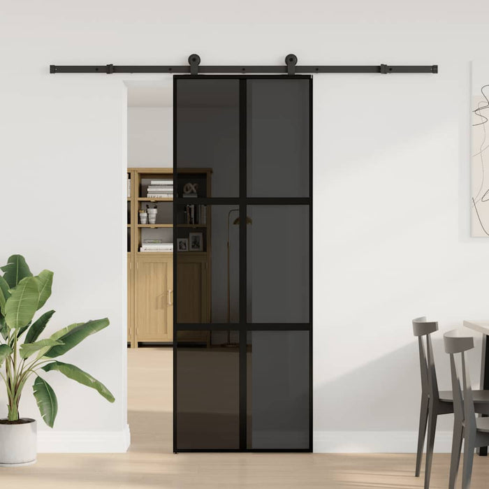 Ușă glisantă cu set de feronerie sticlă temperată și aluminiu - WALTI WALTI