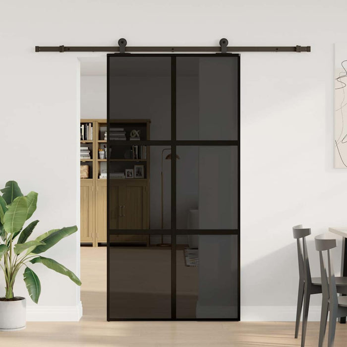 Ușă glisantă cu set de feronerie sticlă temperată și aluminiu - WALTI WALTI
