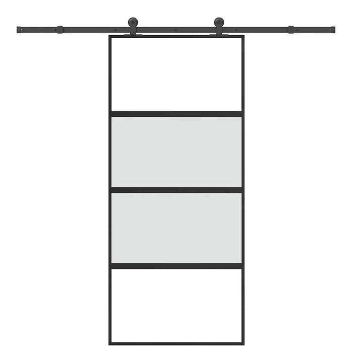 Ușă glisantă cu set de feronerie sticlă temperată și aluminiu - WALTI WALTI