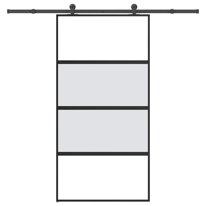 Ușă glisantă cu set de feronerie sticlă temperată și aluminiu - WALTI WALTI