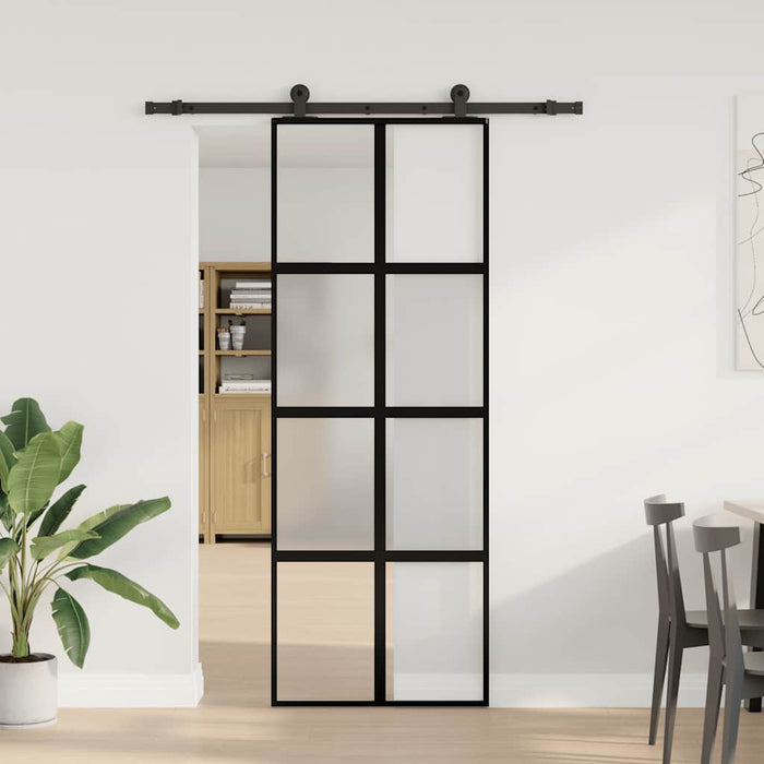 Ușă glisantă cu set de feronerie sticlă temperată și aluminiu - WALTI WALTI