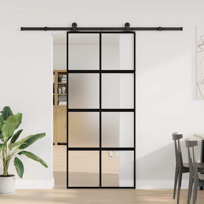 Ușă glisantă cu set de feronerie sticlă temperată și aluminiu - WALTI WALTI