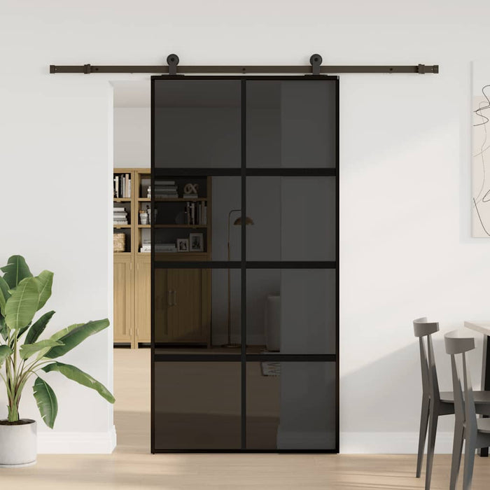 Ușă glisantă cu set de feronerie sticlă temperată și aluminiu - WALTI WALTI