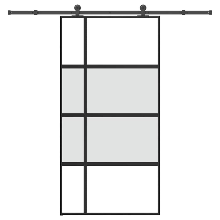 Ușă glisantă cu set de feronerie sticlă temperată și aluminiu - WALTI WALTI
