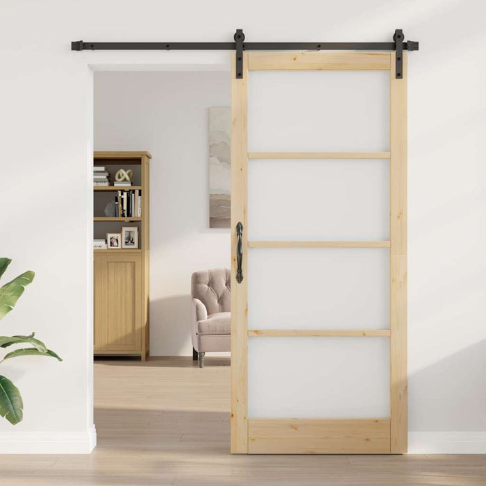 Ușă glisantă ORKDAL Natural și Negru 93 x 211 cm - WALTI WALTI
