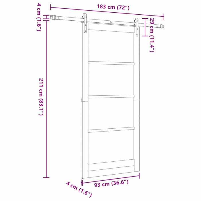 Ușă glisantă ORKDAL Alb și negru 93 x 211 cm - WALTI WALTI