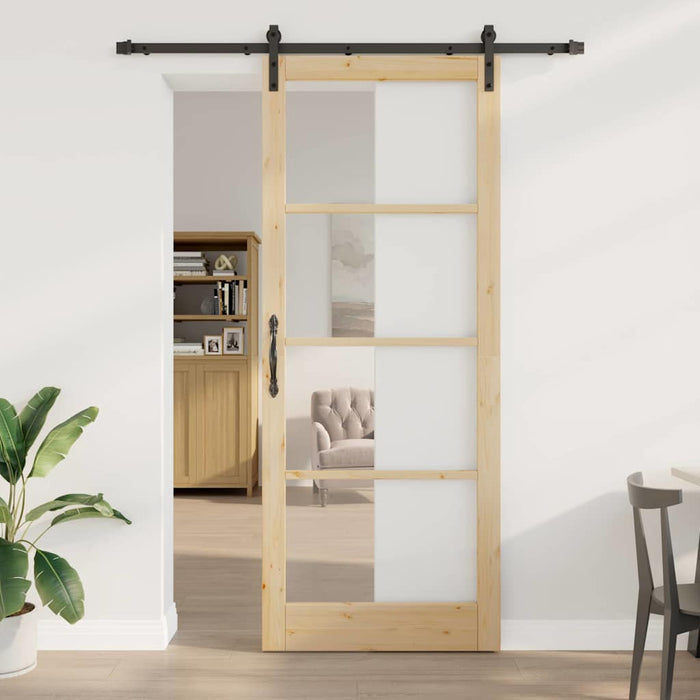 Ușă glisantă ORKDAL Natural și Negru 93 x 232 cm - WALTI WALTI