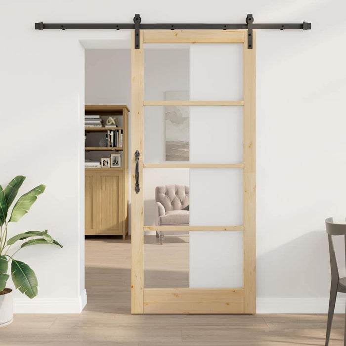 Ușă glisantă ORKDAL Natural și Negru 93 x 211 cm - WALTI WALTI