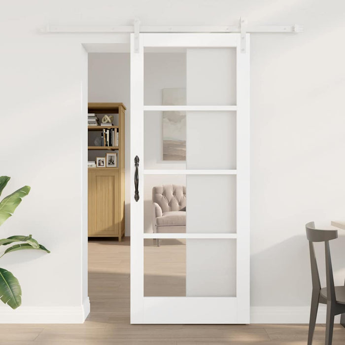 Ușă glisantă ORKDAL Alb 83 x 202 cm Lemn masiv de pin și sticlă - WALTI WALTI