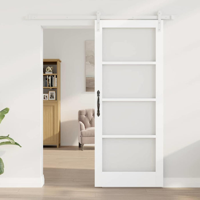 Ușă glisantă ORKDAL Alb 83 x 202 cm Lemn masiv de pin și sticlă - WALTI WALTI
