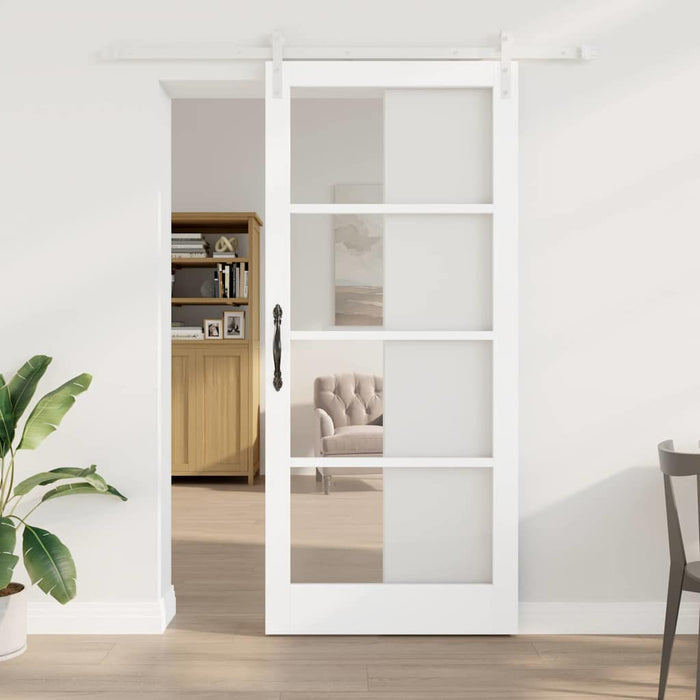 Ușă glisantă ORKDAL Alb 93 x 211 cm Lemn masiv de pin și sticlă - WALTI WALTI