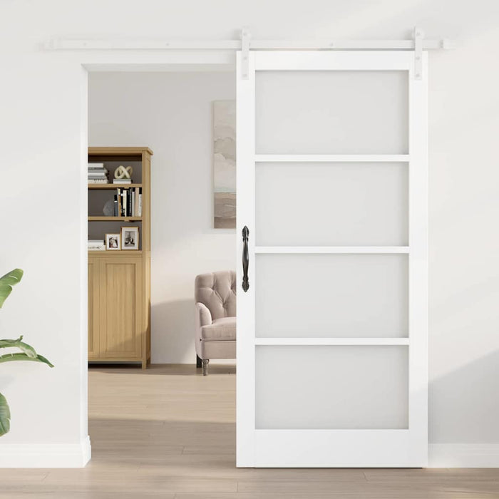 Ușă glisantă ORKDAL Alb 93 x 202 cm Lemn masiv de pin și sticlă - WALTI WALTI