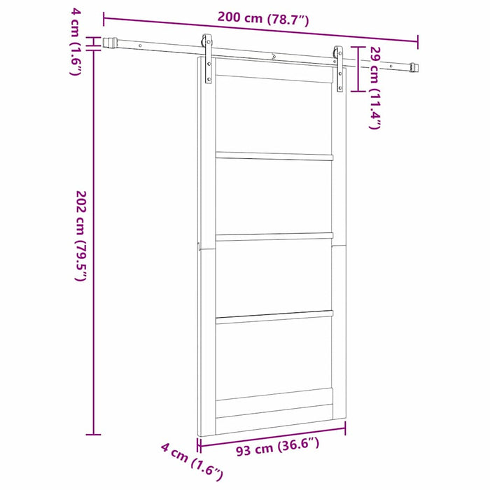 Ușă glisantă ORKDAL Alb 93 x 202 cm Lemn masiv de pin și sticlă - WALTI WALTI