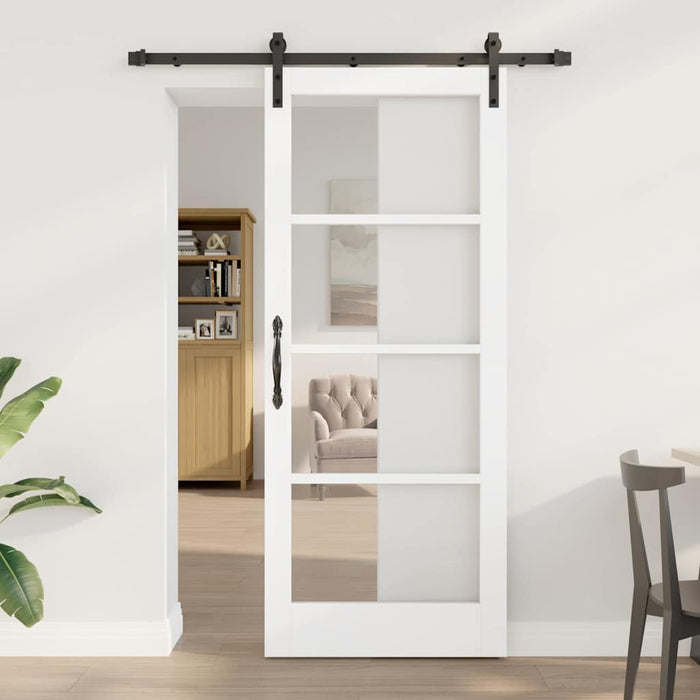 Ușă glisantă ORKDAL Alb 83 x 202 cm Lemn masiv de pin și sticlă - WALTI WALTI