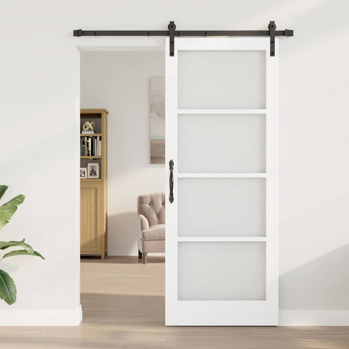 Ușă glisantă ORKDAL Alb 83 x 211 cm Lemn masiv de pin și sticlă - WALTI WALTI