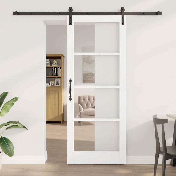 Ușă glisantă ORKDAL Alb 83 x 211 cm Lemn masiv de pin și sticlă - WALTI WALTI