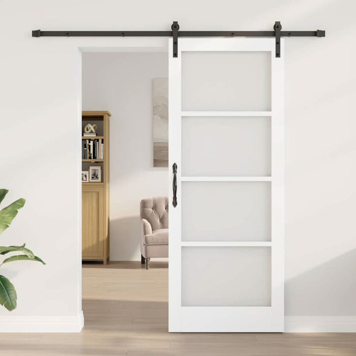 Ușă glisantă ORKDAL Alb 83 x 211 cm Lemn masiv de pin și sticlă - WALTI WALTI