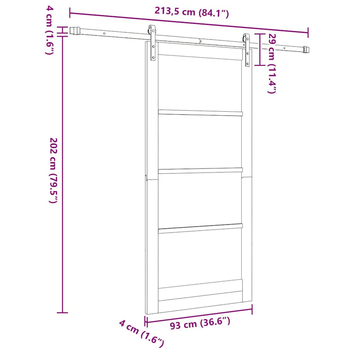 Ușă glisantă ORKDAL natural 93 x 202 cm - WALTI WALTI