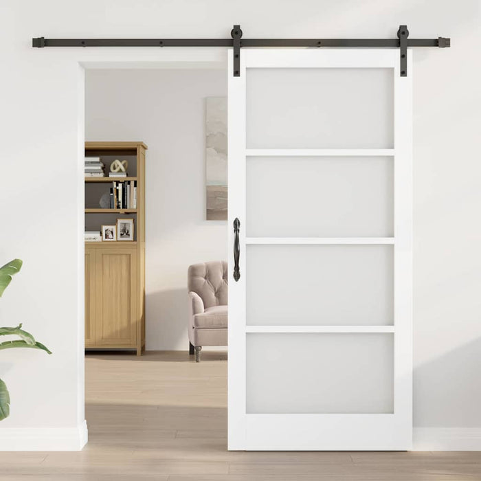 Ușă glisantă ORKDAL Alb 93 x 202 cm Lemn masiv de pin și sticlă - WALTI WALTI