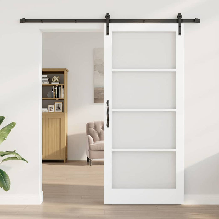 Ușă glisantă ORKDAL Alb 93 x 211 cm Lemn masiv de pin și sticlă - WALTI WALTI