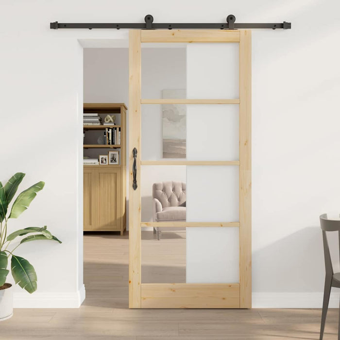 Ușă glisantă ORKDAL Natural și Negru 93 x 211 cm - WALTI WALTI