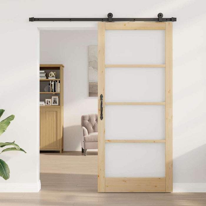 Ușă glisantă ORKDAL Natural și Negru 93 x 211 cm - WALTI WALTI