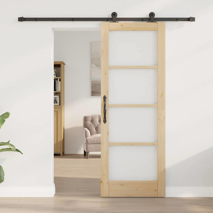 Ușă glisantă ORKDAL Natural și Negru 73,5 x 198,5 cm - WALTI WALTI