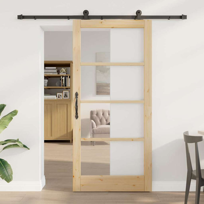 Ușă glisantă ORKDAL Natural și Negru 93 x 202 cm - WALTI WALTI