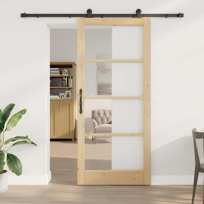 Ușă glisantă ORKDAL Natural și Negru 93 x 211 cm - WALTI WALTI