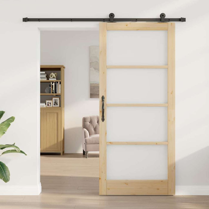 Ușă glisantă ORKDAL Natural și Negru 93 x 211 cm - WALTI WALTI