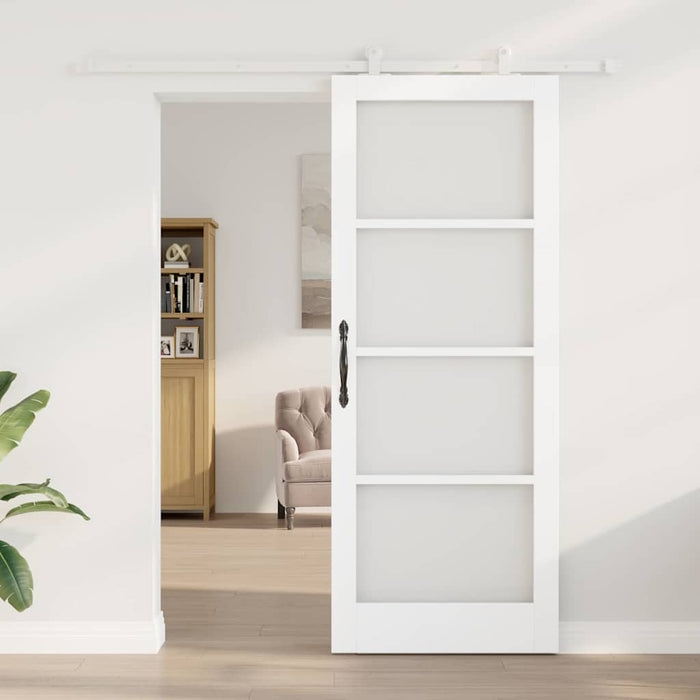 Ușă glisantă ORKDAL Alb 83 x 211 cm Lemn masiv de pin și sticlă - WALTI WALTI