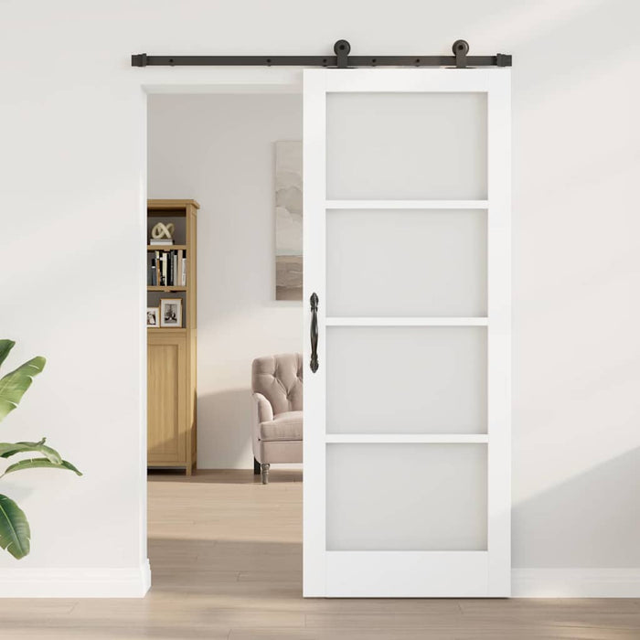 Ușă glisantă ORKDAL Alb 83 x 211 cm Lemn masiv de pin și sticlă - WALTI WALTI